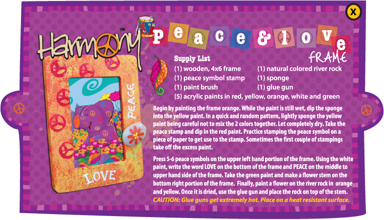 peace and love frame